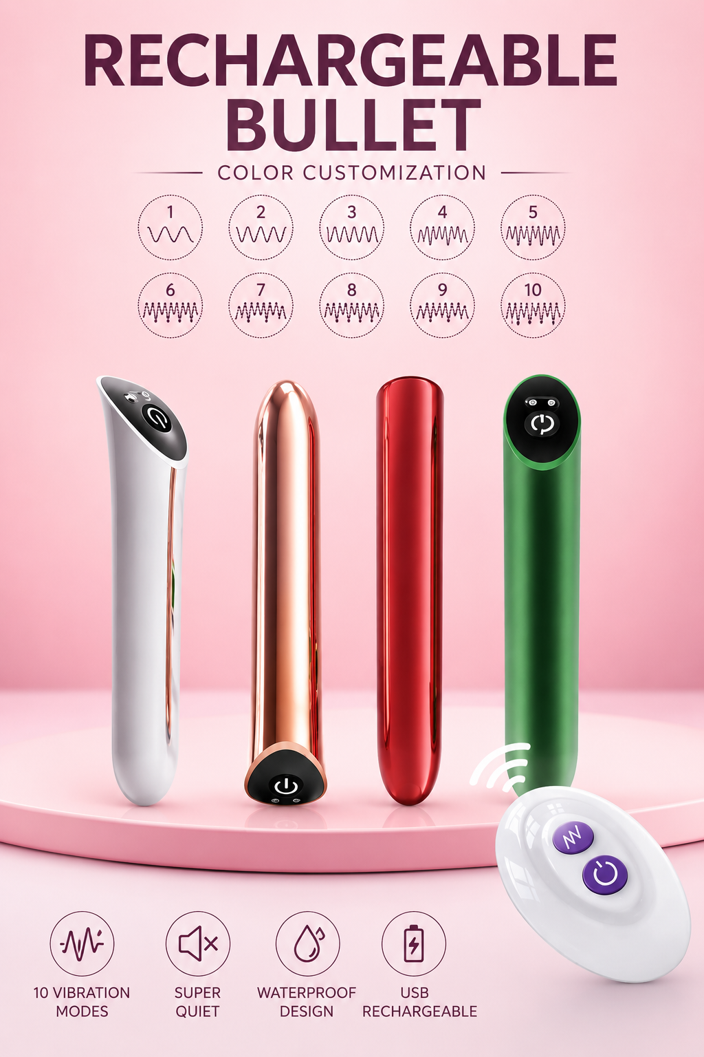 Rechargeable Personal Massager with Remote Control