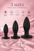 3-Piece Silicone Anal Plug Set | Body-Safe, Waterproof, Beginner to Advanced | Small, Medium & Large