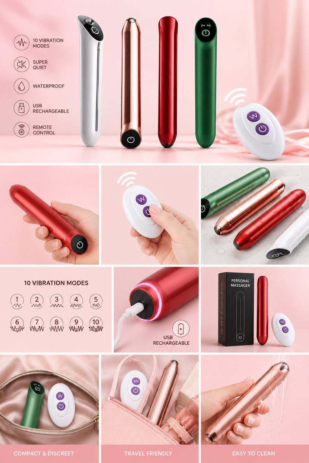 Rechargeable Personal Massager with Remote Control